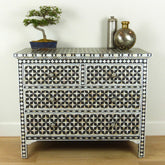 Mother Of Pearl Inlay 4 Drawer Star Chest Black 1